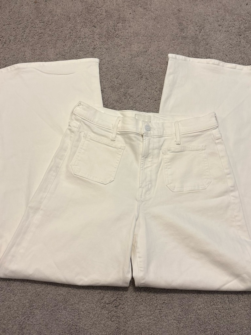 Women's High-Rise White Wide-Leg Jeans
